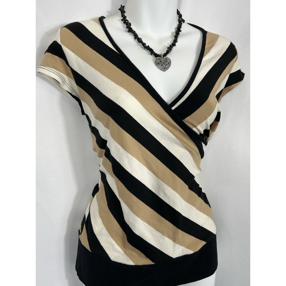 Vintage USA Striped Y2K Top Mall Goth Indie Sleaze Art Scene Alternative Size L